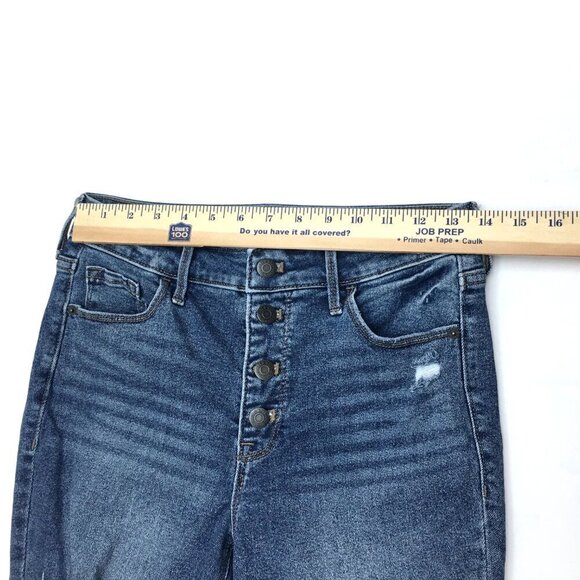 Old Navy Rockstar Super Skinny High Rise Button Fly Distressed size 4 inseam 27" - Picture 4 of 8